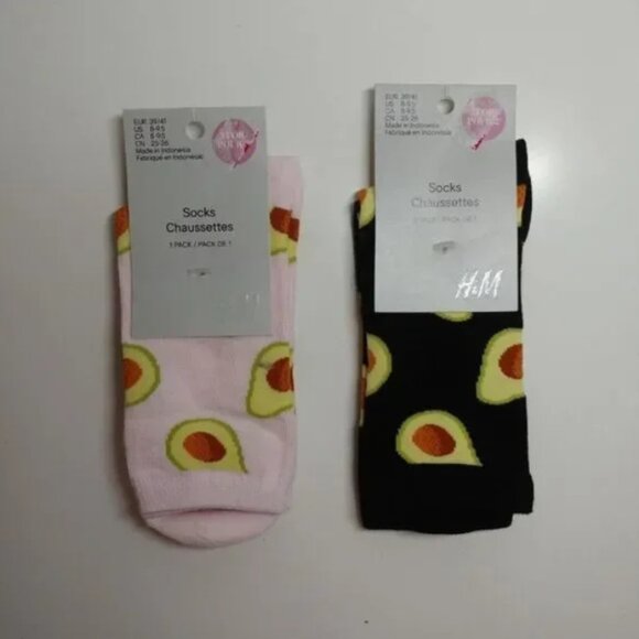 Avocado Printed Novelty Socks, Set of 2 Pairs, NWT - Picture 2 of 3